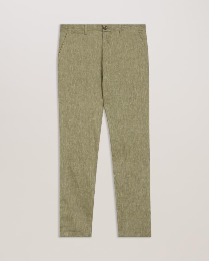 Pantalon Ted Baker Slim Fit Linen Blend Vert Homme | PHY-20936602